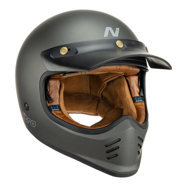 Nitro - MX502 Retro Satin Graphite Full Face Helmet