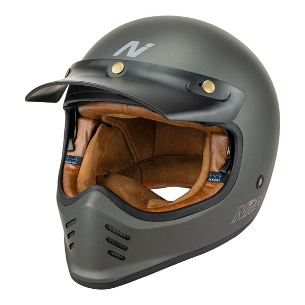 Nitro - MX502 Retro Satin Graphite Full Face Helmet
