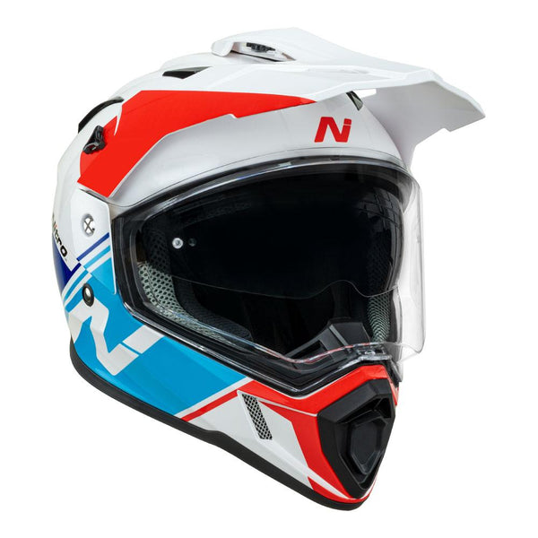 Nitro - MX780 Gloss White/Blue/Red Adventure Helmet