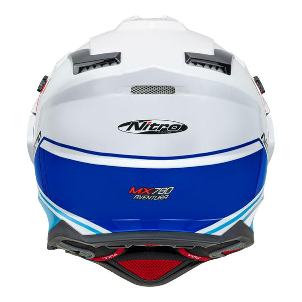 Nitro - MX780 Gloss White/Blue/Red Adventure Helmet