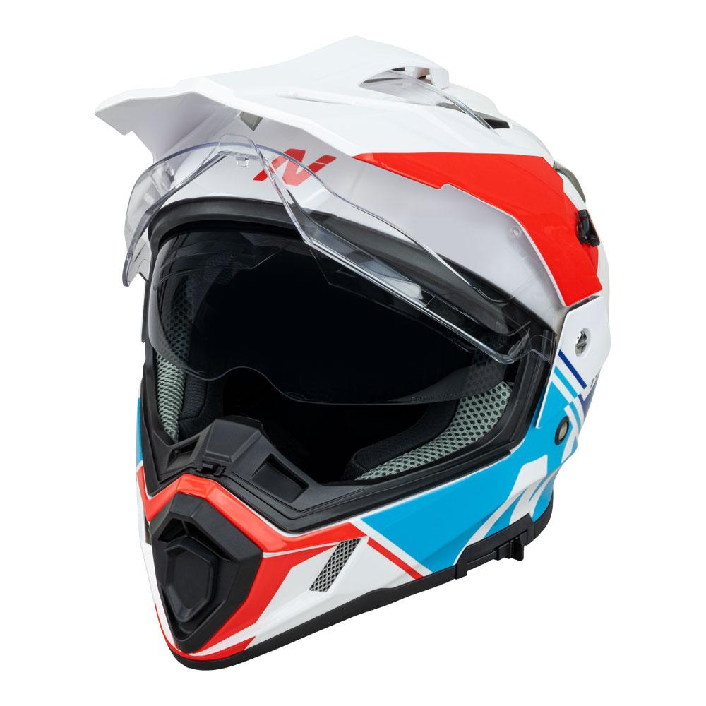 Nitro - MX780 Gloss White/Blue/Red Adventure Helmet