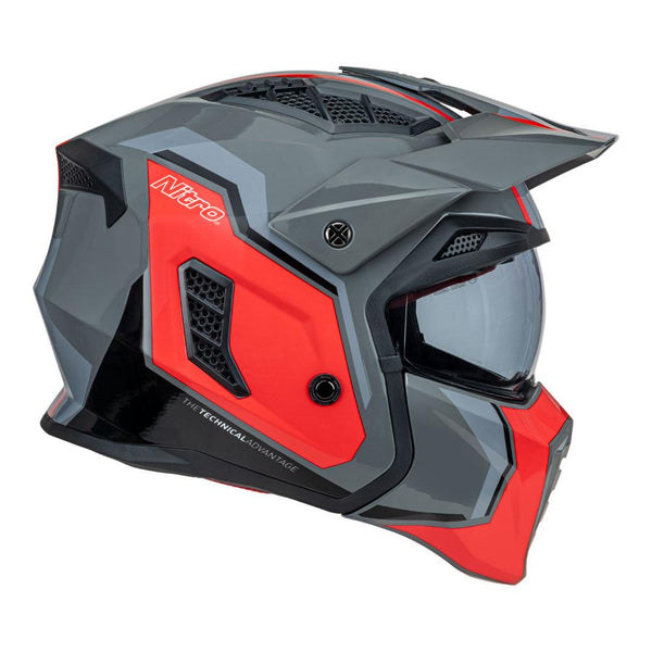Nitro - NZ302 Fighter Grey/Orange Helmet