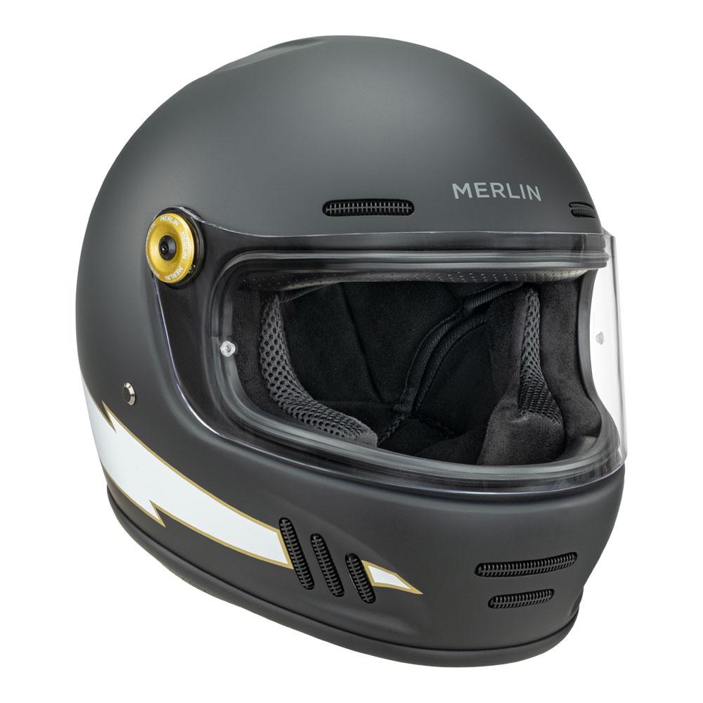 Merlin - Revival Flash Matt Black Full Face Helmet