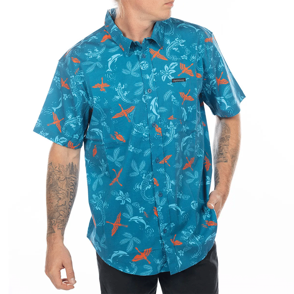 Fasthouse - TB Island Hopping Blue Hawaiian Shirt
