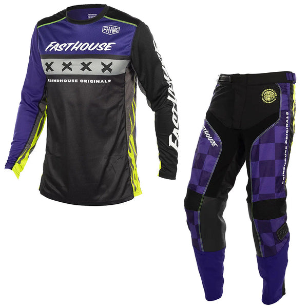 Fasthouse - Youth Grindhouse Grimm Purple Black MX Combo