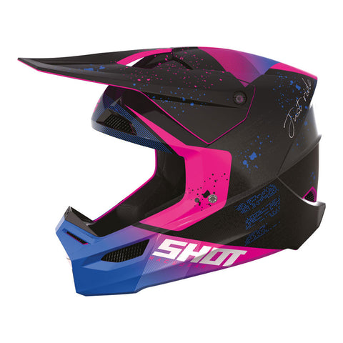 Shot - 2024 Kids Furious Matrix Purple Glossy Helmet