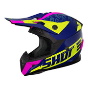 Shot - 2024 Kids Pulse AirFit Blue/Yellow/Pink Helmet