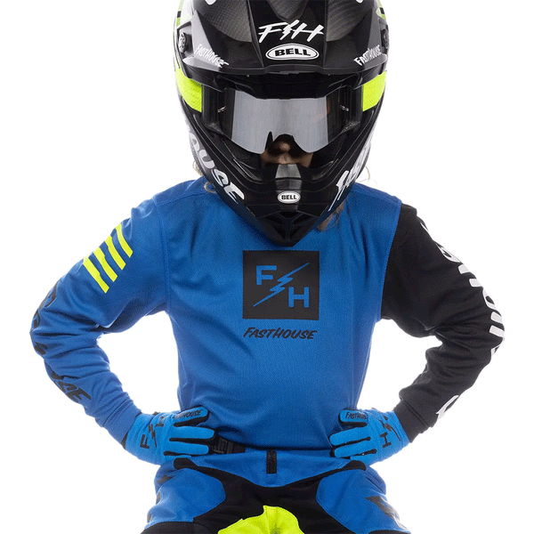 Fasthouse - Youth Carbon Echo Electric Blue MX Combo