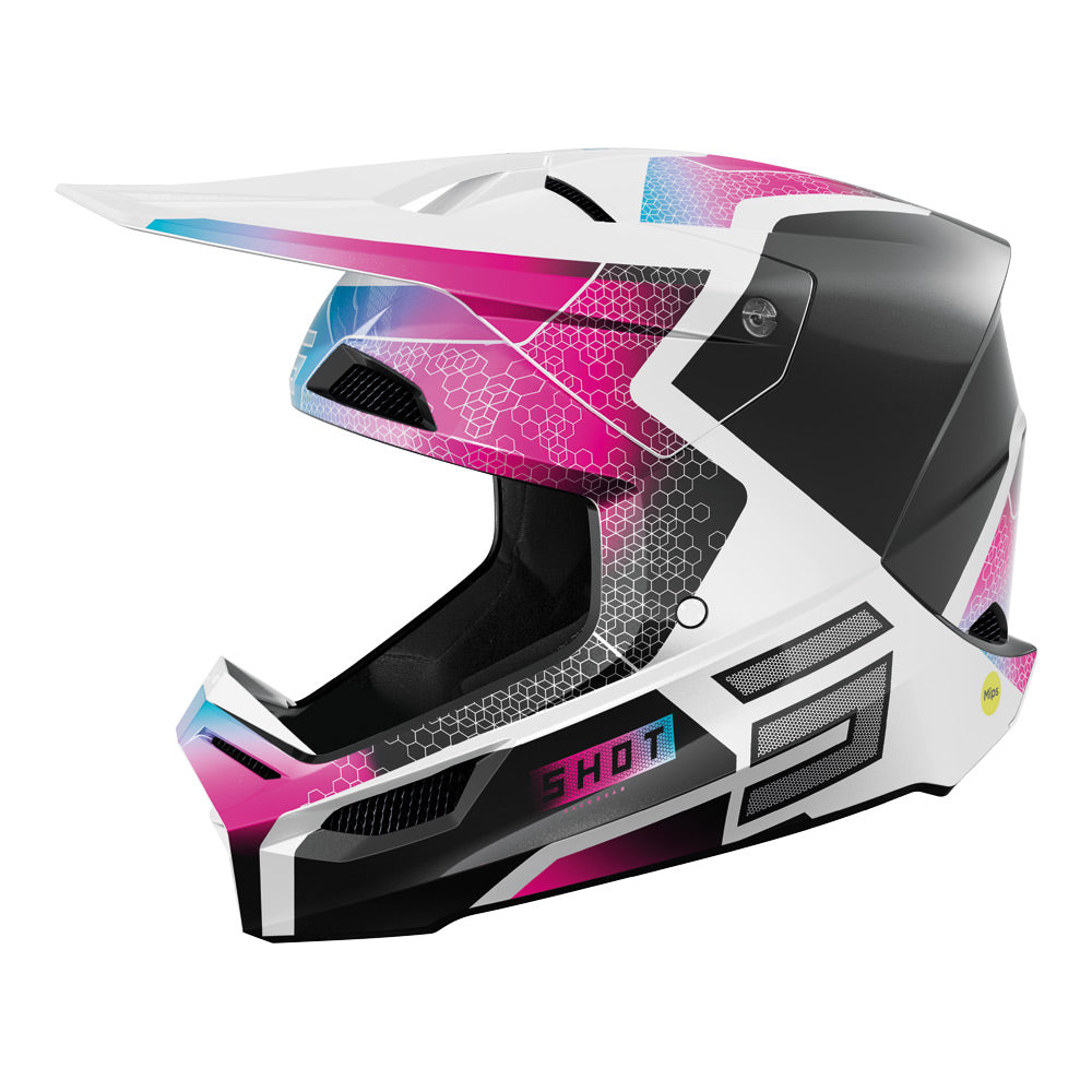 Shot - 2025 Race Phaser Black/Blue/Pink Helmet