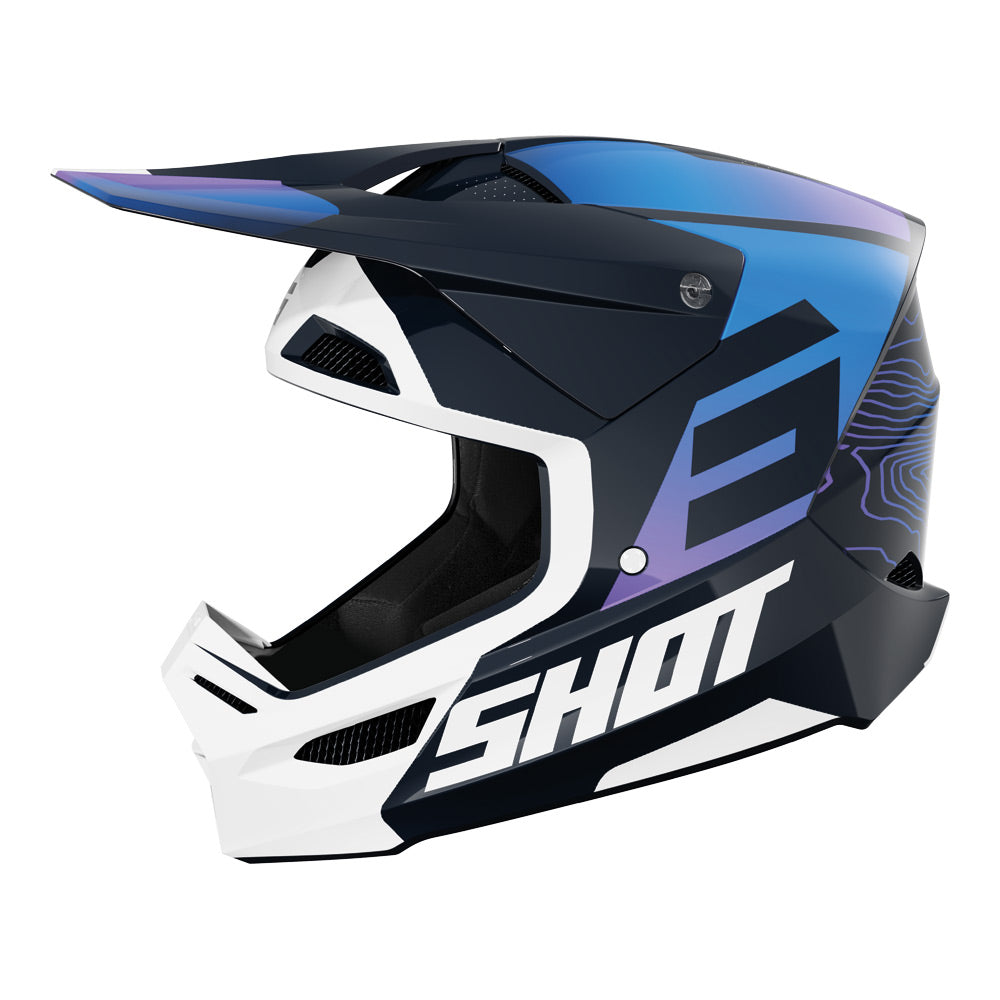 Shot - 2025 Youth Furious Apex Blue/Black/White Helmet