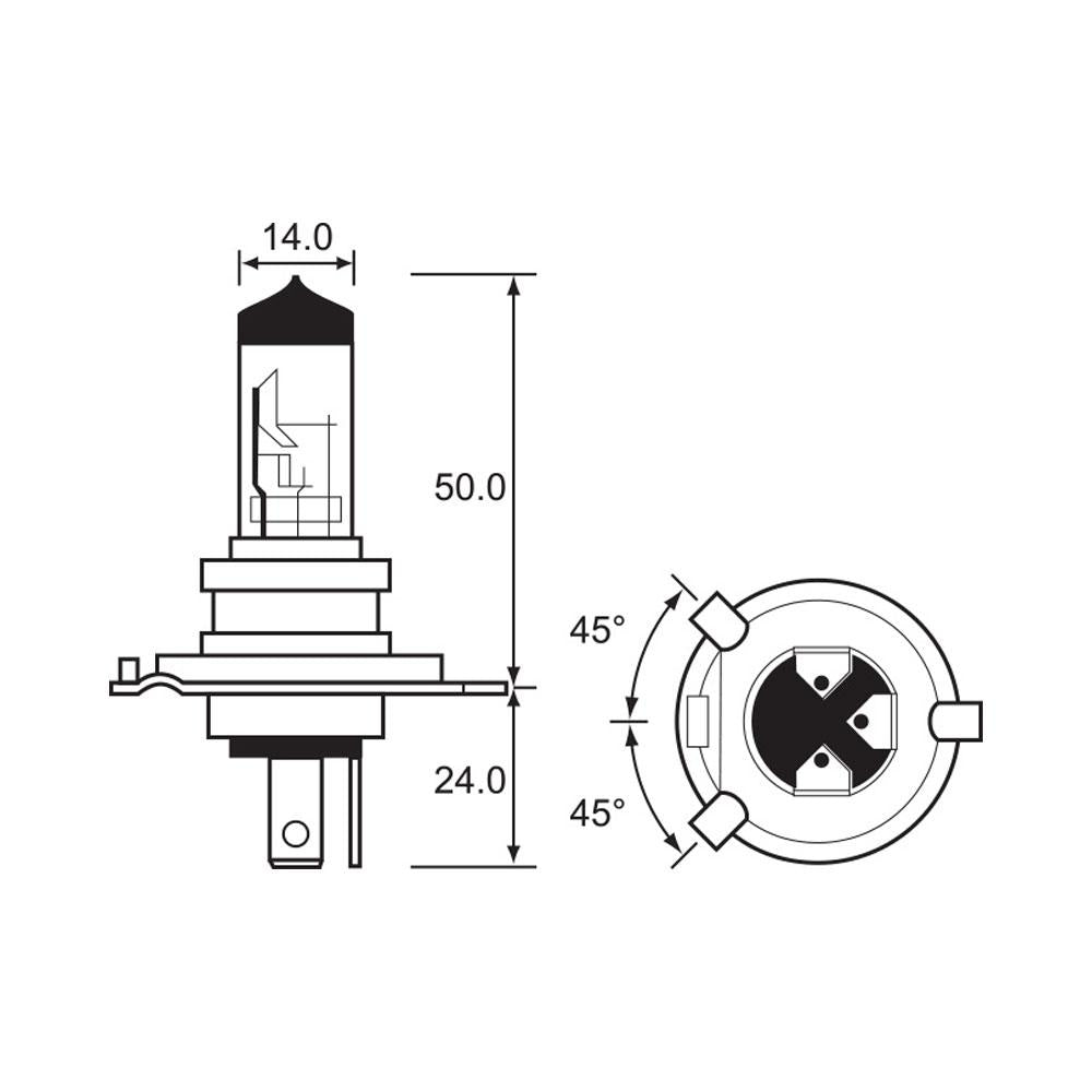 Bulb - Halogen 12V 60/55W - H4