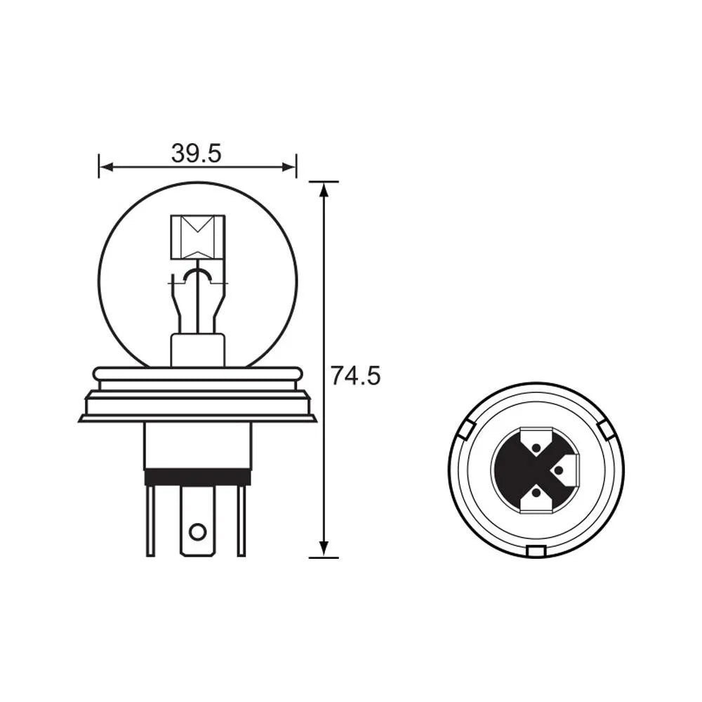 Bulb - Headlight 6V 45/45W - P45T