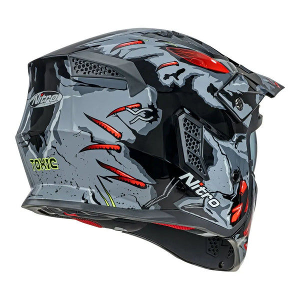 Nitro - NZ302 Toxic Grey/Red Full Face Helmet