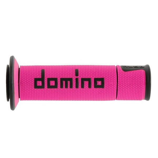Domino A450 Fuchsia Pink XM2 Motorcycle Race Grips - Track Bike, Streetfighter