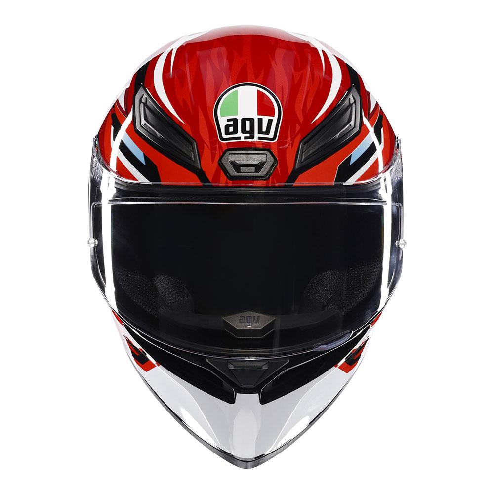 agv compact st vermont white black red helmet AGV - K1 S Lion Black/Red/White Helmet