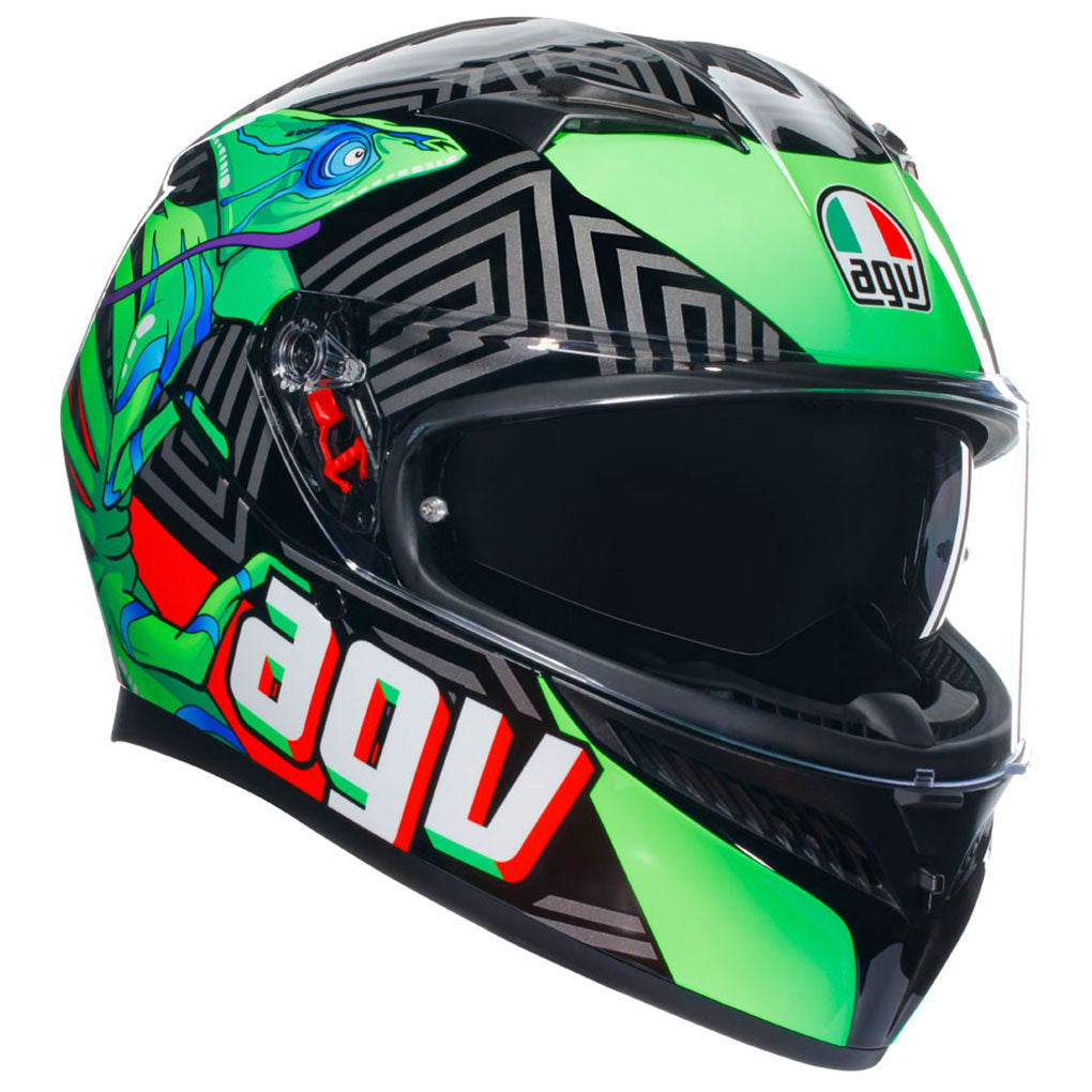 AGV - K3 Kamaleon Black/Red/Green Helmet AGV - K3 Kamaleon Black/Red/Green Helmet
