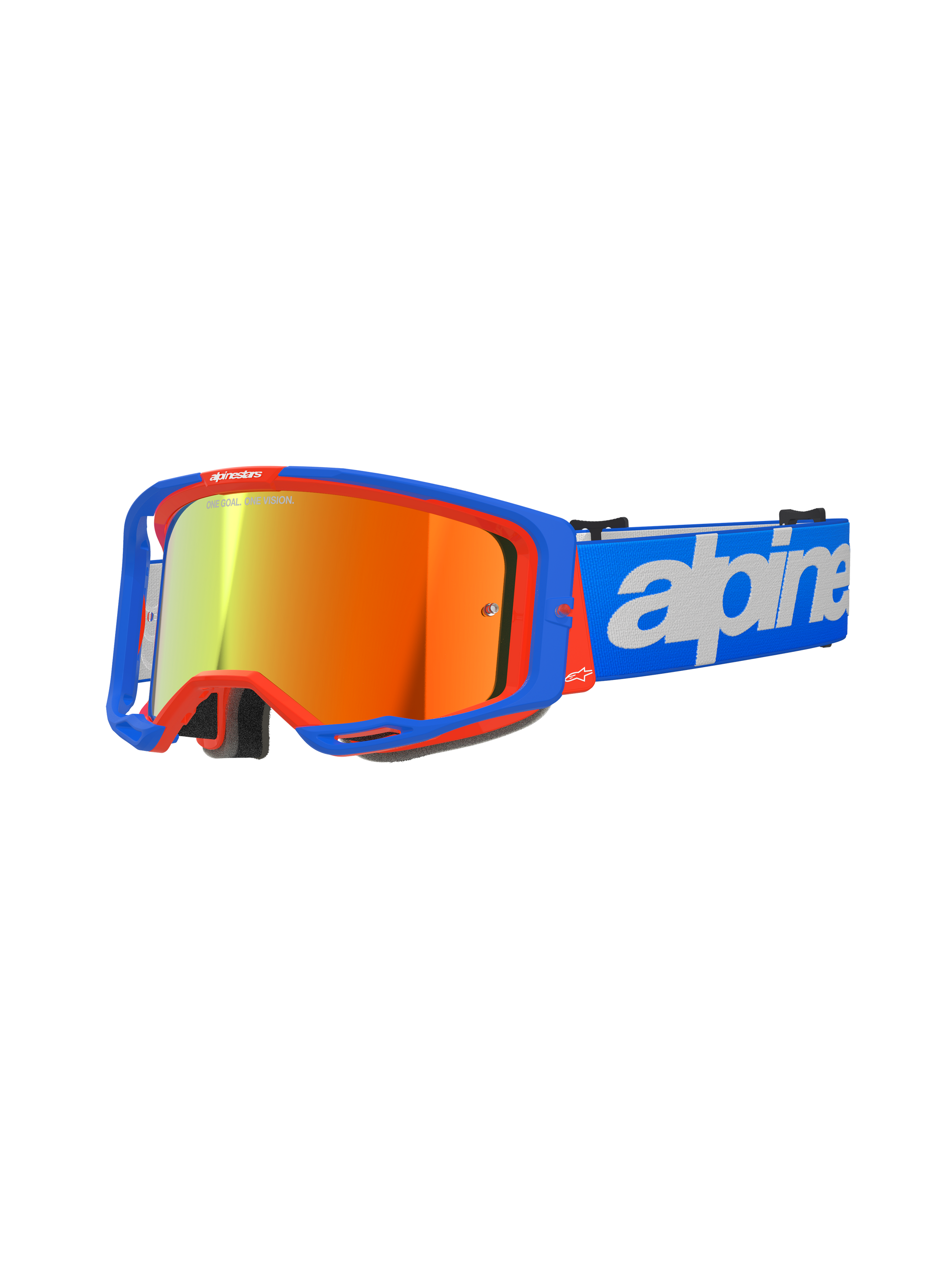 Alpinestars - Vision 8 Wordmark Blue/Orange Mirror Lens Goggle