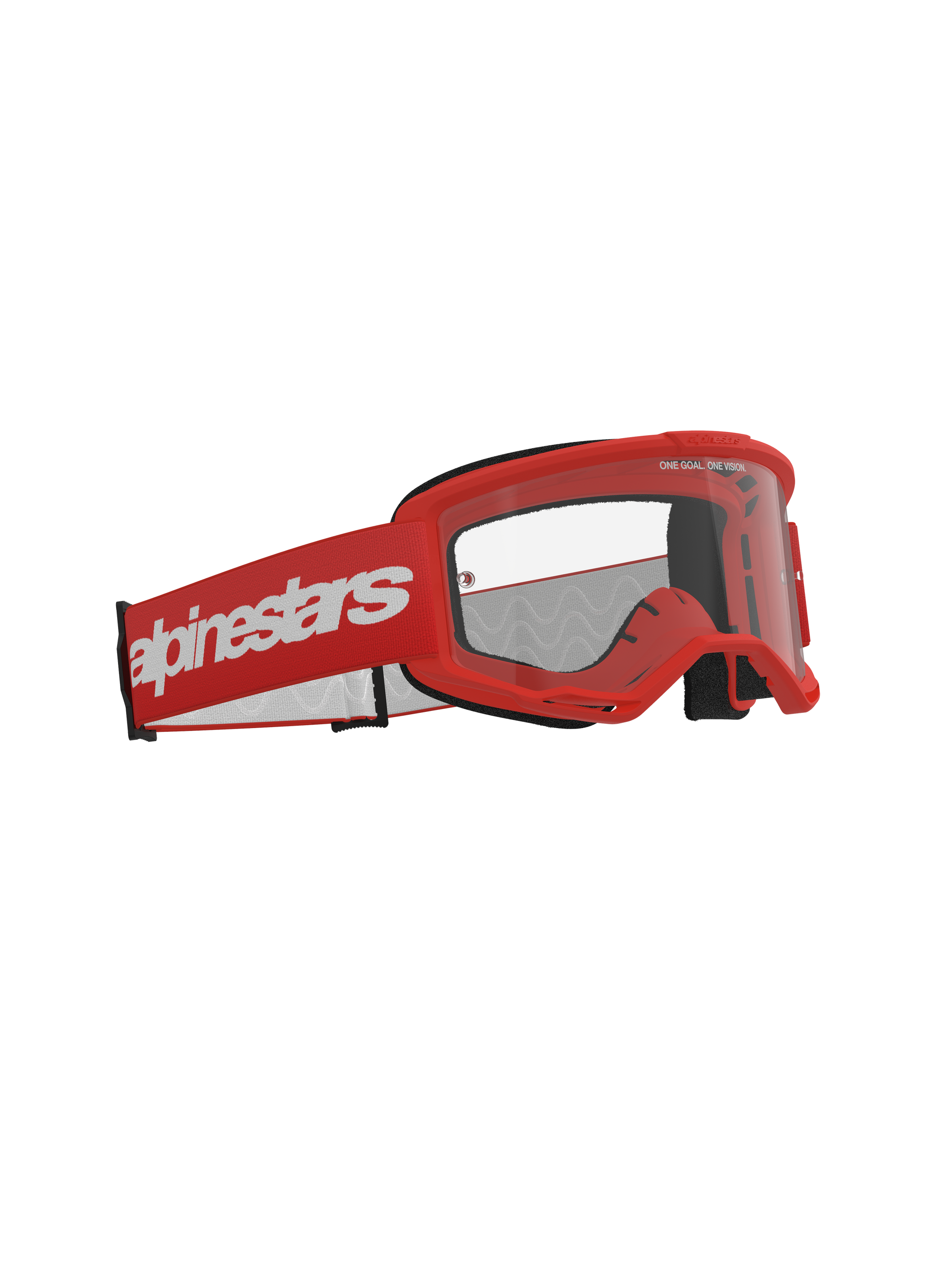 Alpinestars - Vision 3 Wordmark Red Clear Lens Goggle