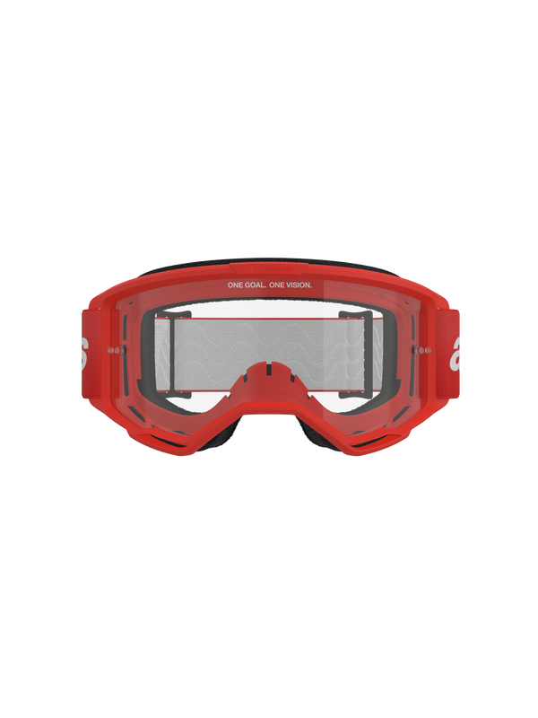 Alpinestars - Vision 3 Wordmark Red Clear Lens Goggle