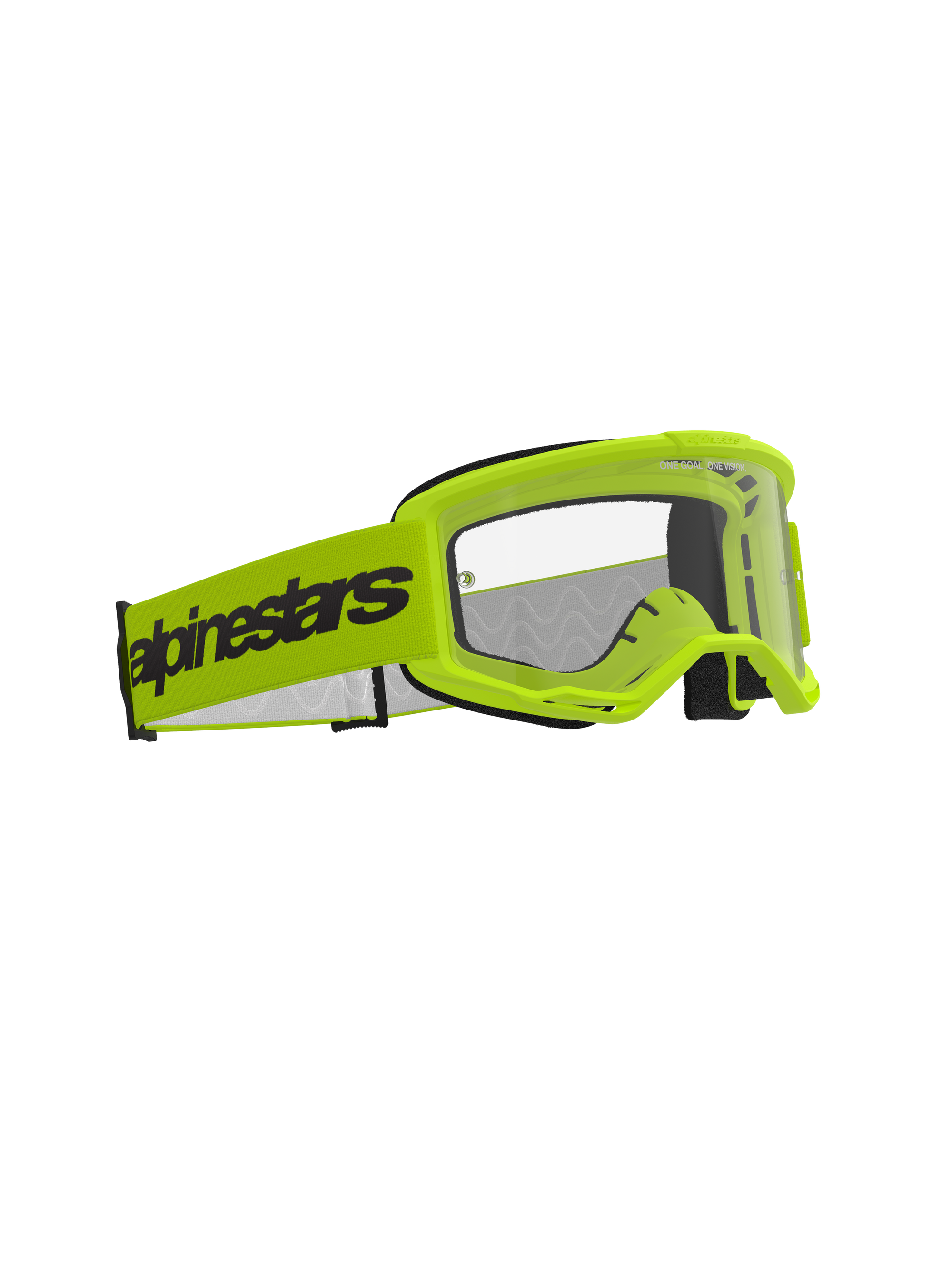 Alpinestars - Vision 3 Wordmark Yellow Clear Lens Goggle