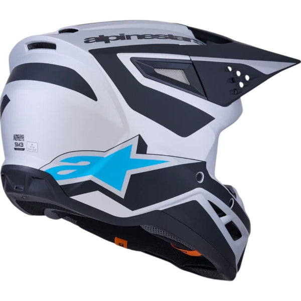 Alpinestars - 2025 SM3 Heat Silver/Blue/Black Matt Helmet
