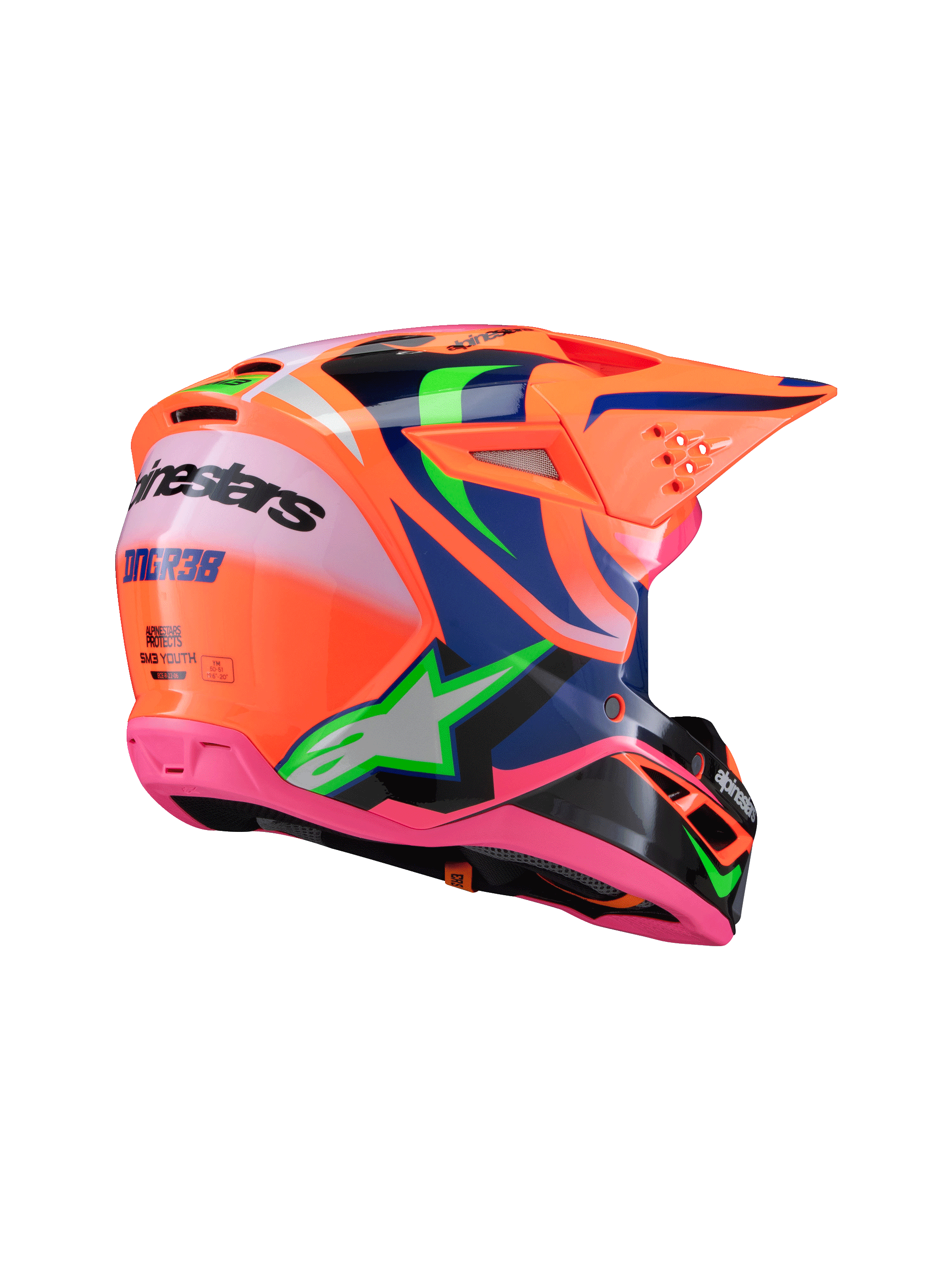 Alpinestars - 2025 SM3 Youth Deegan Orange Purple Pink MX Helmet - YS