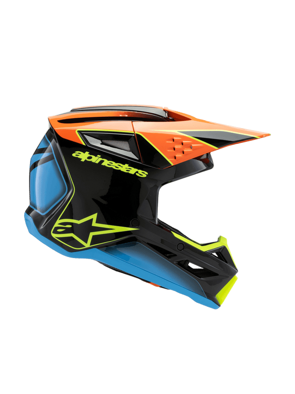 Alpinestars - 2025 SM3 Youth Fray Black Orange Yellow Glossy MX Helmet