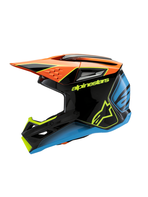Alpinestars - 2025 SM3 Youth Fray Black Orange Yellow Glossy MX Helmet