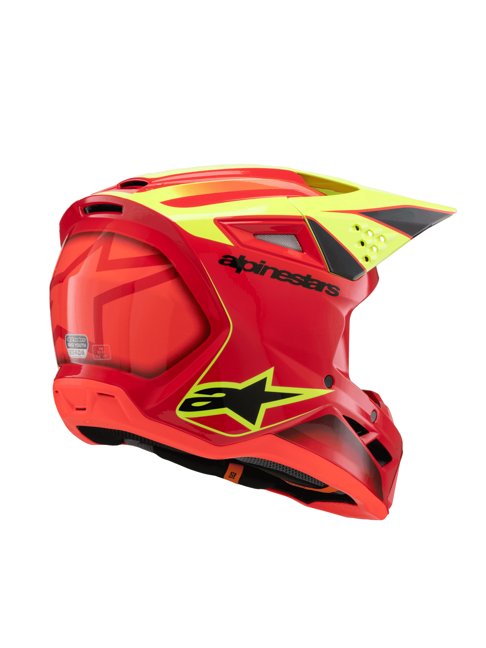 Alpinestars - 2025 SM3 Youth Fray Red Yellow Black MX Helmet