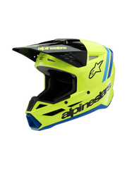 Alpinestars - 2025 SM3 Youth Radium Yellow Black Blue Glossy MX Helmet