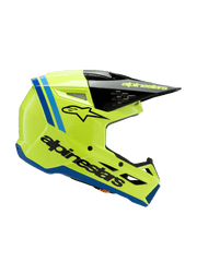 Alpinestars - 2025 SM3 Youth Radium Yellow Black Blue Glossy MX Helmet