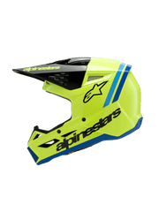 Alpinestars - 2025 SM3 Youth Radium Yellow Black Blue Glossy MX Helmet