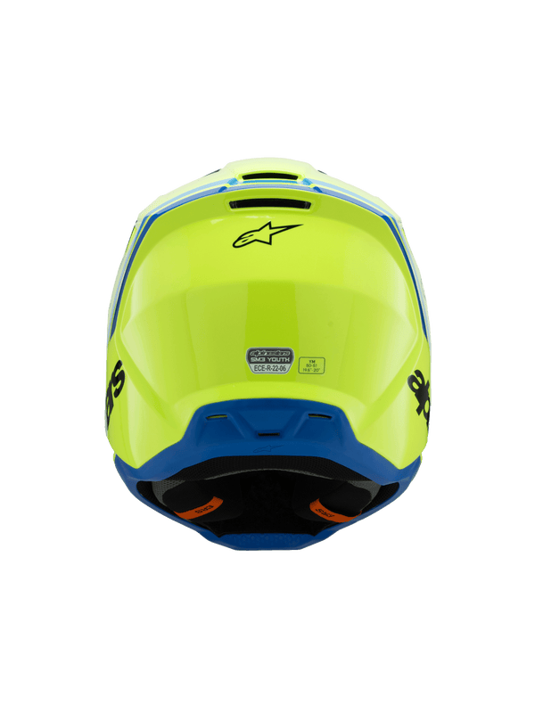 Alpinestars - 2025 SM3 Youth Radium Yellow Black Blue Glossy MX Helmet