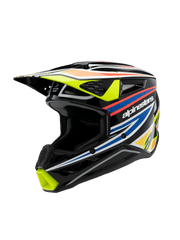 Alpinestars - 2025 SM3 Youth Wurx Black Yellow-Fluro Blue Red Glossy MX Helmet