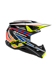 Alpinestars - 2025 SM3 Youth Wurx Black Yellow-Fluro Blue Red Glossy MX Helmet