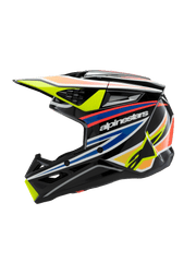 Alpinestars - 2025 SM3 Youth Wurx Black Yellow-Fluro Blue Red Glossy MX Helmet