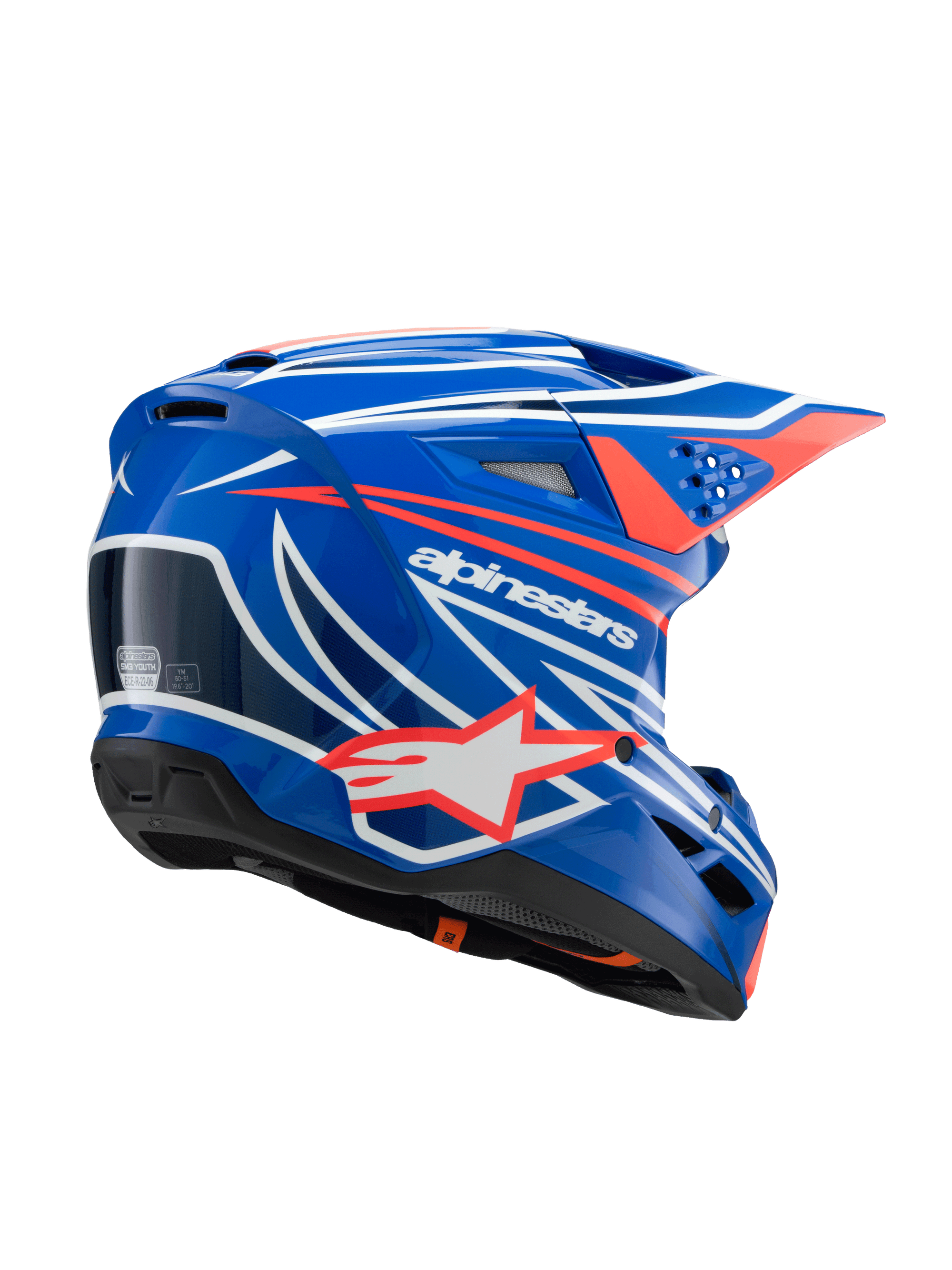 Alpinestars - 2025 SM3 Youth Wurx Blue Red White Black Glossy MX Helmet