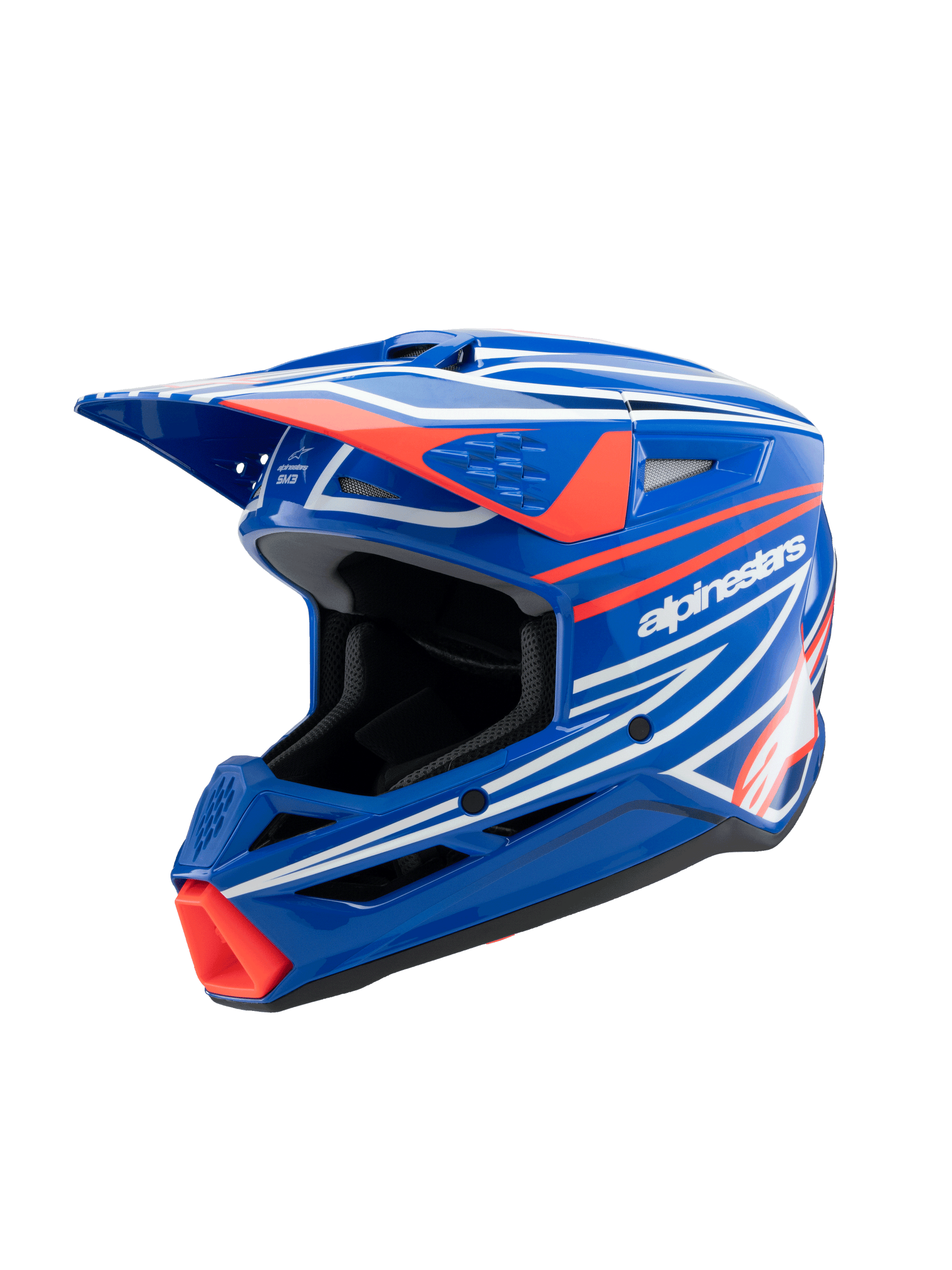 Alpinestars - 2025 SM3 Youth Wurx Blue Red White Black Glossy MX Helmet