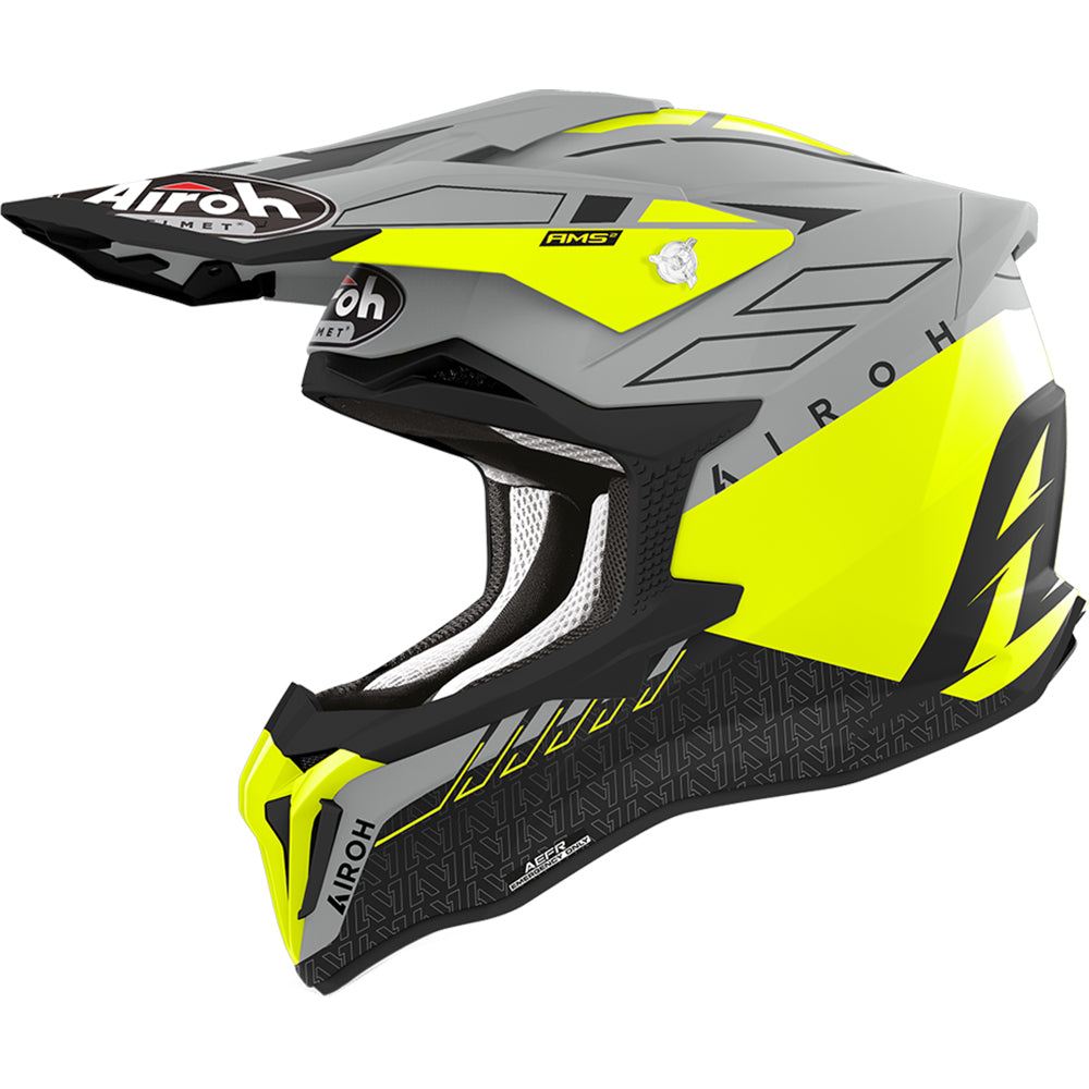 (今週限定)Airoh Strycker Helmet yellow matt Airoh - Strycker Skin Grey/Yellow Helmet - AMA Warehouse