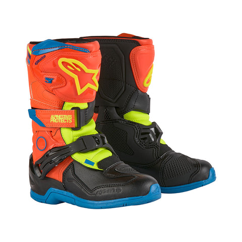 Alpinestars - Tech 3s Orange/Blue/Black/Yellow Kids MX Boots