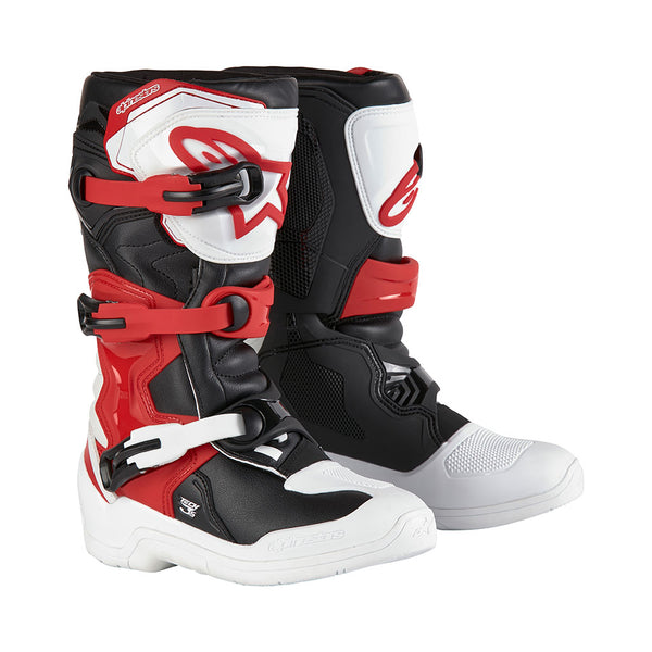 Alpinestars Tech 3s V2 Black White Red Youth MX Boots AMA Warehouse