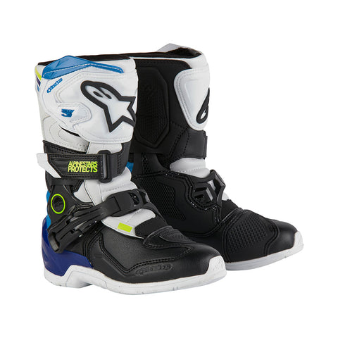 Alpinestars - Tech 3s White/Black/Blue Kids MX Boots