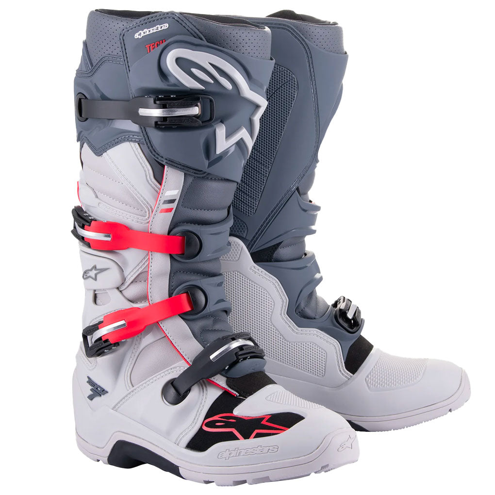 Alpinestars - Tech 7 Enduro Light Grey/Dark Grey/Bright Red MX Boots