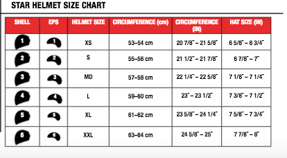 Bell - Star Mips Torsion Helmet Size Guide