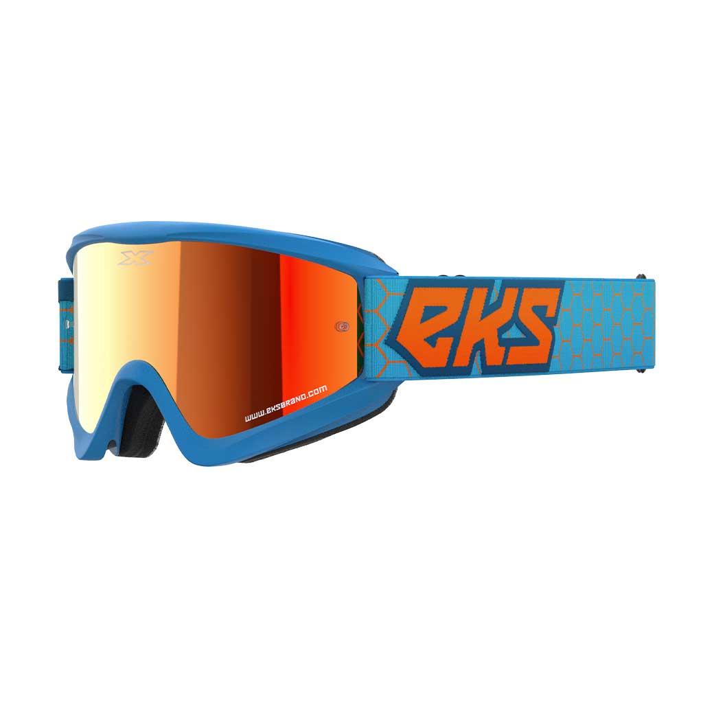 EKS - Gox Flat Out Cyan/Orange Mirrored Lens Goggle