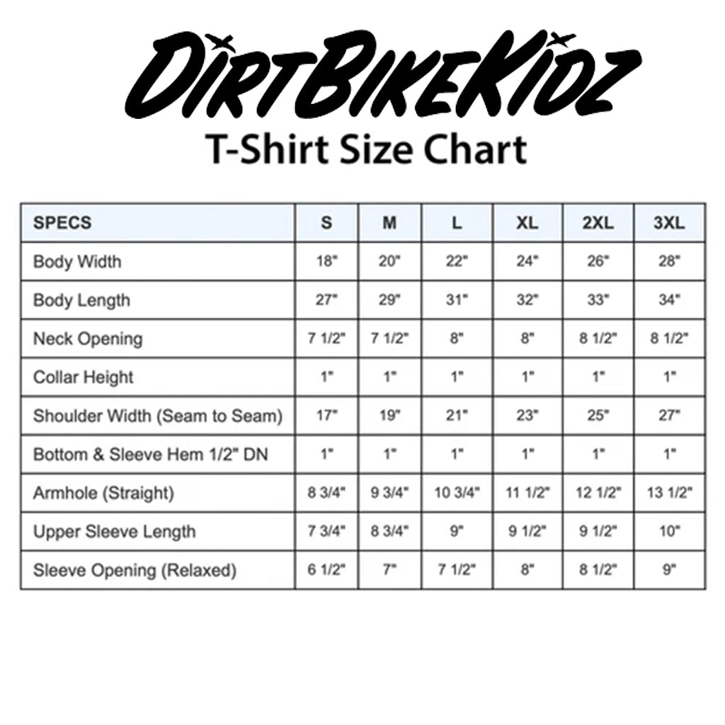 DBK - Wide Open Tee Size Guide