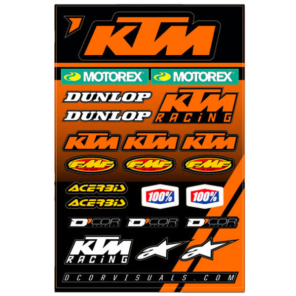 DCor - KTM Racing Decal Sheet - AMA Warehouse