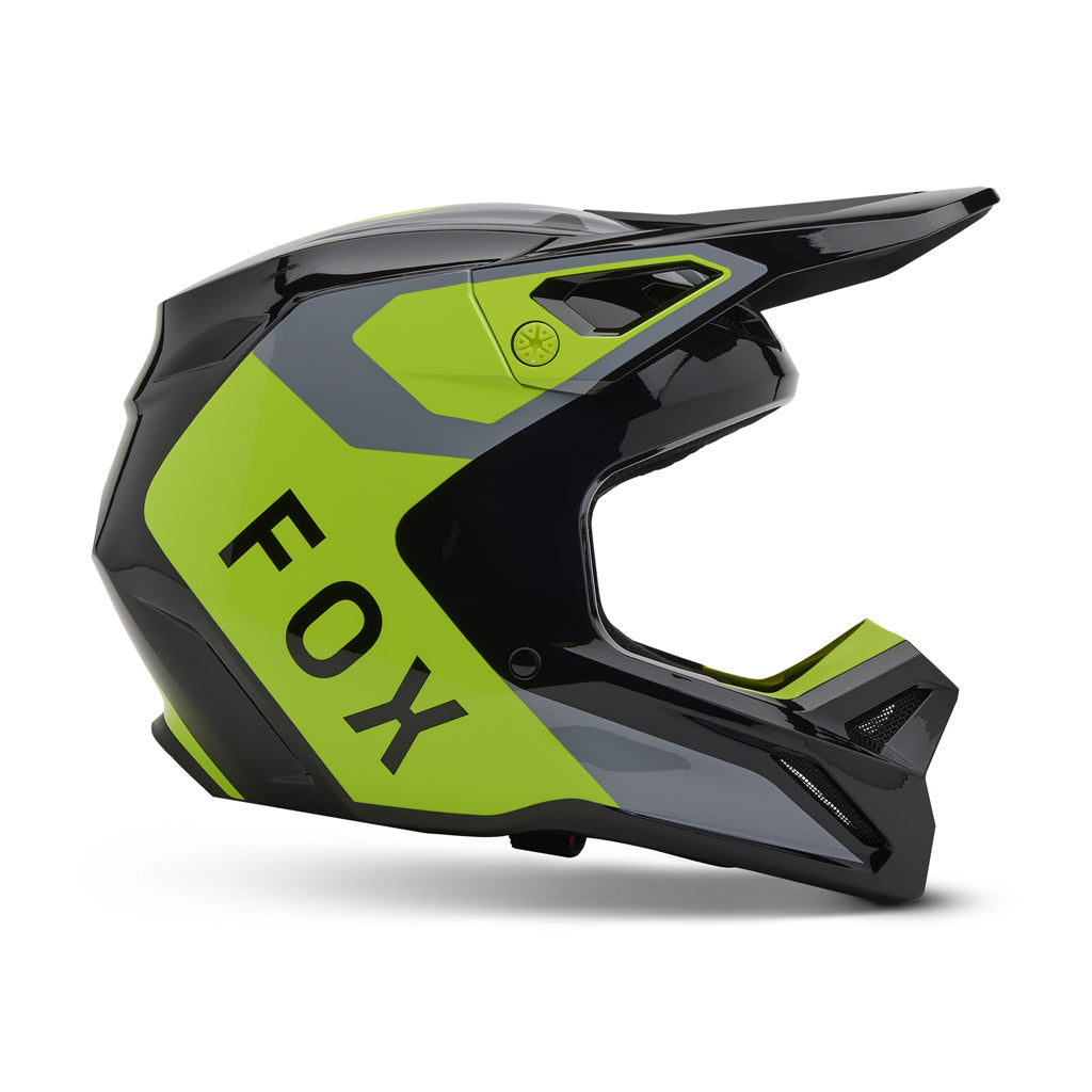 Fox - 2025 Youth V1 Grey/Yellow Lean Helmet