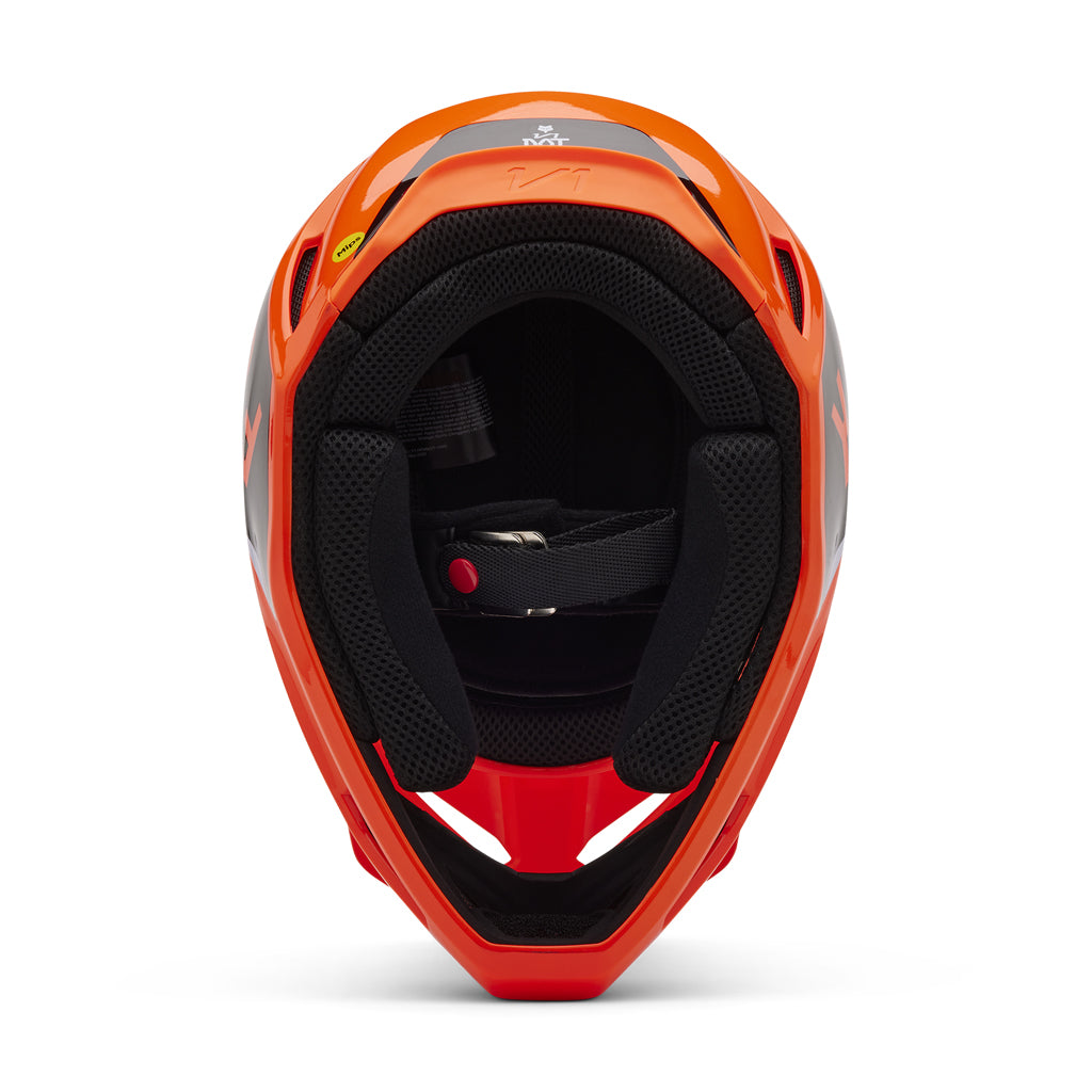 fox fullface helm orange Fox - 2025 Youth V1 Orange Lean Helmet