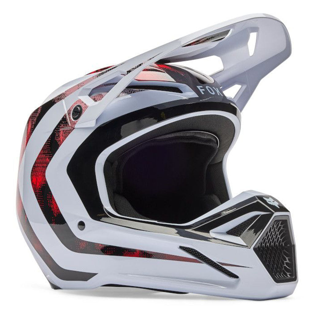 Fox - 2026 V1 Kairos White/Flo Red Helmet